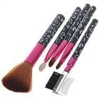 Professional Make-up Set Pincéis - Preto + Deep Pink (Conju